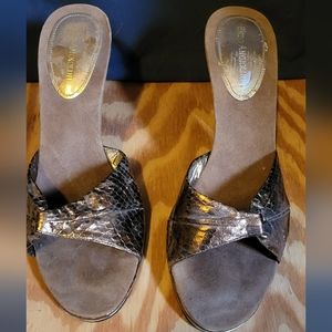 Enzo Angiolini Bronze Snake Skin Heel